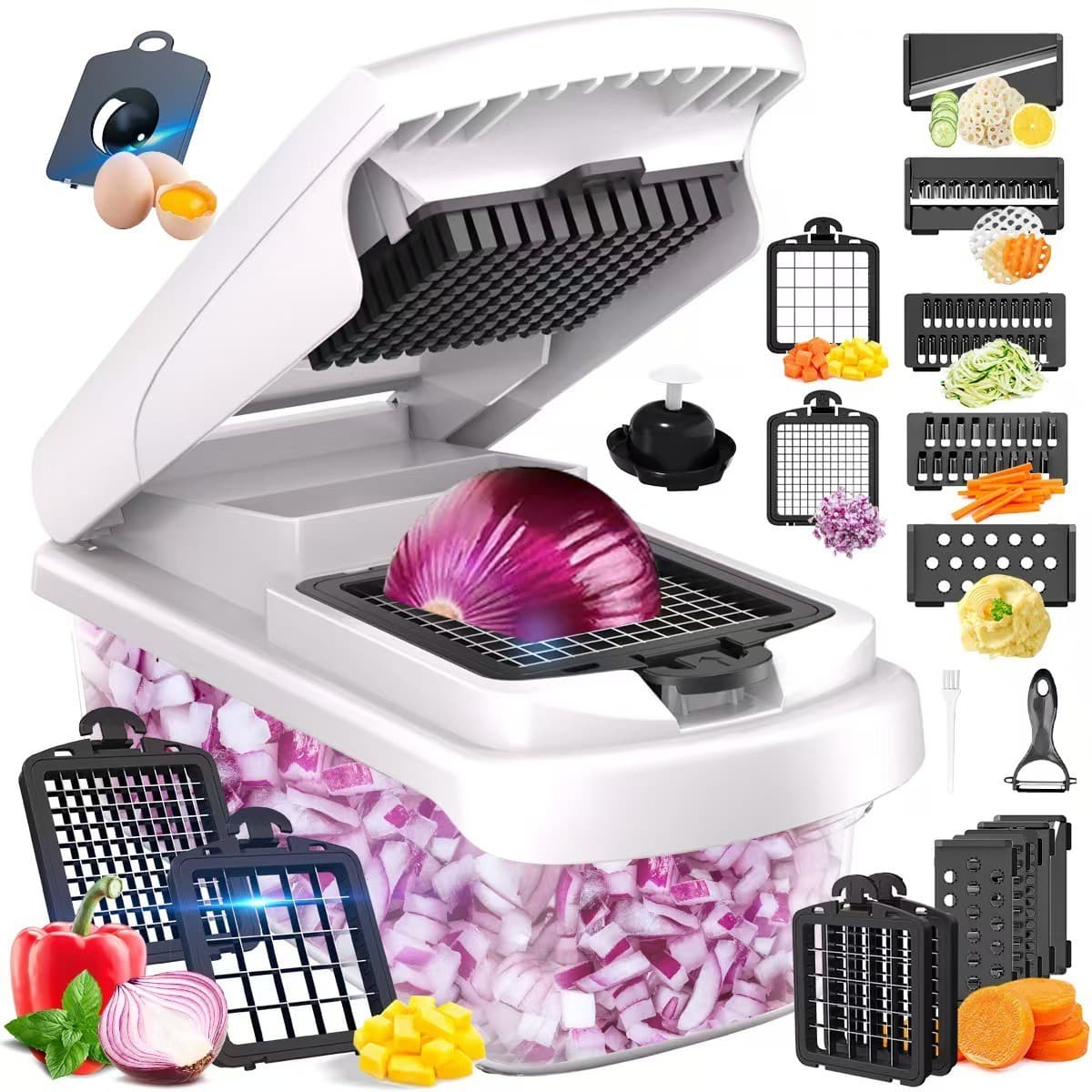 15-Piece Vegetable & Fruit Cutter Set – Black Lid