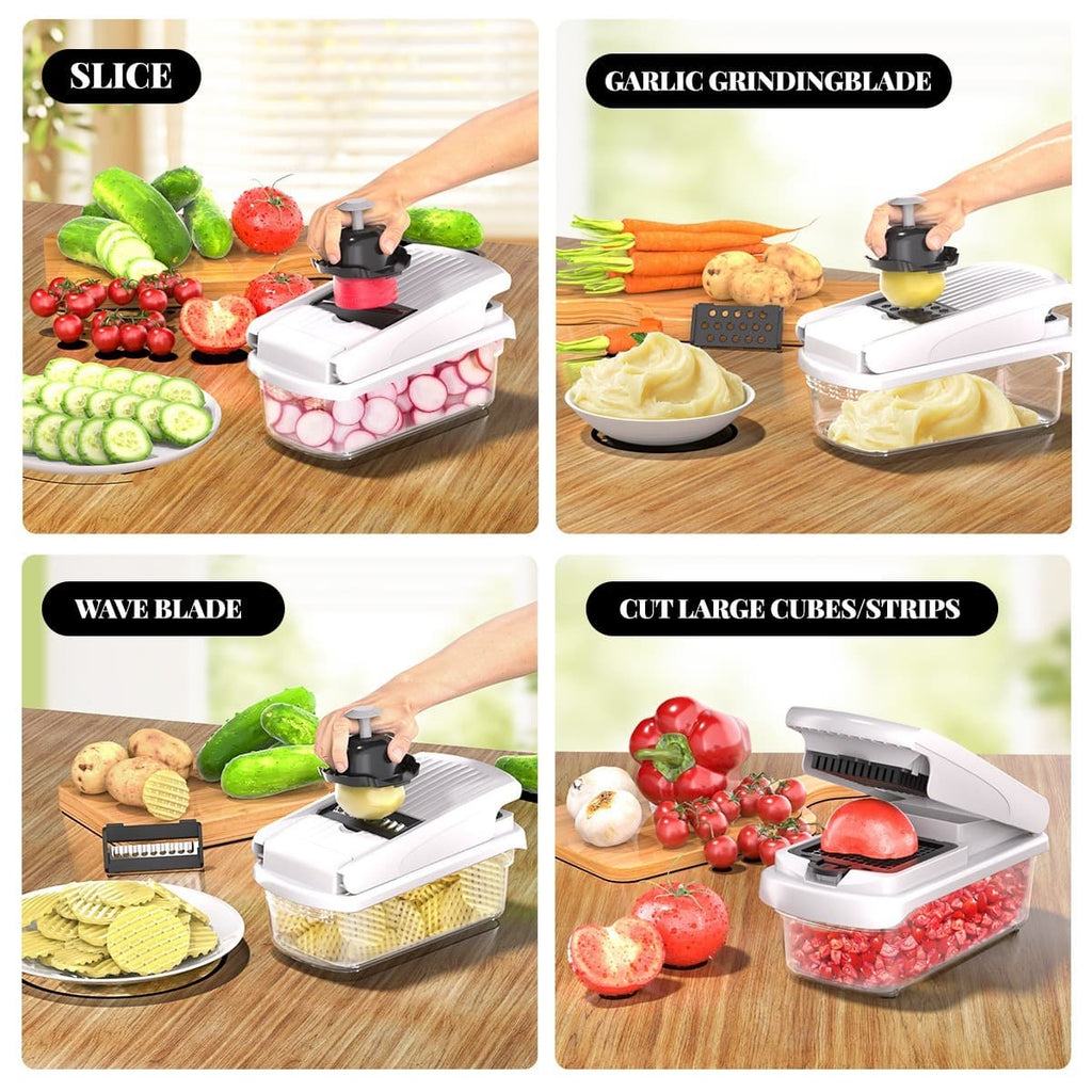 15-Piece Vegetable & Fruit Cutter Set – Black Lid